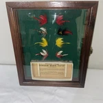 Vtg Hand Tied Wing Flies Display Framed Streamer Fly Set. Fixed Price $65.00.