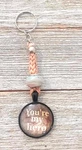 Handmade Crochet "you're My Hero" Charm Keychain Ring Usa. Fixed Price $6.26.