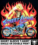 Street Lethal Grim Reaper Death Chopper Motorcycle Outlaw Biker Skull T-shirt T9. Fixed Price $19.95.
