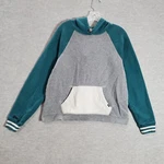 Fox Head Women Sweatshirt Medium Green Cropped Hoodie Colorblock Fleece Raglan. Fixed Price $15.37.
