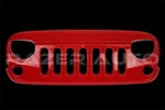 Flame Red Angry Skull Front Replacement Grille Fit For 07-18 Jeep Wrangler Jk. Fixed Price $158.88.