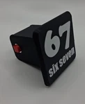 Six Seven 67 Funny Trailer Hitch Cover. Self-locking. Needs No Pin.. Fixed Price $6.98.