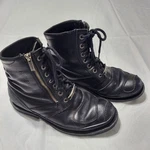 Harley Davidson Leather Boots Side Zip Lace Up Black Biker Combat Mens Size 10.5. Fixed Price $27.99.
