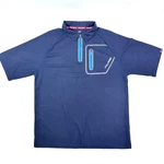 Polaris Mens Large Quarter Zip Tech Polo Blue Performance Short Sleeve Jersey. Fixed Price $18.75.