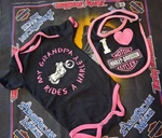 Harley Davidson Infant Girl 9-12 Months Bodysuit One Piece Plus Bib Hd Baby. Fixed Price $16.95.
