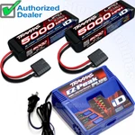 (2) Traxxas 5000MAH 7.4V 2-CELL 25C 2842X Lipo Batterys W/ Ez-peak 2970 Charger. Fixed Price $199.85.
