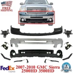 Front Bumper Chrome Upper Cover +brackets For 2007-2010 Gmc Sierra 2500HD 3500. Fixed Price $714.80.