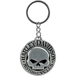 Harley-davidson Willie G Domed Skull Brusched Metal Finish Key Chain 2" Diameter. Fixed Price $19.95.