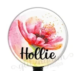 Floral Retractable Badge Holder Reel, Personalized Name GG6046. Fixed Price $12.95.