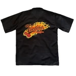 Victory Motorcycles Button Up Shirt Mens Medium Pit Crew Flames Good Used. Fixed Price $25.00.
