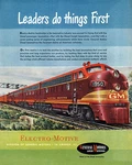 General Motors Locomotives "leaders Do Things First" Railroad Metal Sign. Fixed Price $20.95.