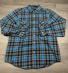 Suzuki Flannel Mens Large Blue Long Sleeve Factory Effex Motorcross Shirt. Fixed Price $28.98.