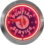 Neon Clock Pontiac Service - 15". Fixed Price $84.99.