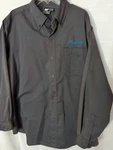 Embroidered Men's Polaris Garage Shirt Long-sleeve 2XL Gray Button-down. Fixed Price $47.99.