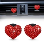 2PCS Car Air Vent Clip, Bling Crystal Heart Charms Count (pack Of 1), Red. Fixed Price $11.84.