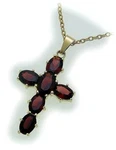 Cross M.granat In Gold 585 Pendant Ladies Yellow 9907. Fixed Price $914.84.