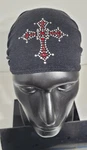 Nwt Schampa Doo-z Headwrap Headband Facemask Rhinestone Redsilver Cross DZ01-S06. Fixed Price $15.95.
