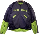 Icon Sanctuary D3O Motorcycle Leather Jacket Men Size Xl Black Green. Fixed Price $250.00.