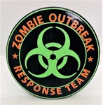 Zombie Outbreak, Billet Aluminum Trailer Hitch Plug Cover, Uv, 5". Fixed Price $53.99.