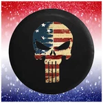 Spare Tire Cover American Flag Tactical Punisher Skull Fits Jeep Camper Rv. Fixed Price $59.95.