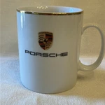 Genuine Porsche Logo Crest Coffee Mug Cup - Made Germany Gold Trim. Fixed Price $19.99.