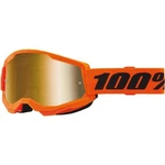 100 Percent Strata 2 Goggle - Neon Orange True Gold Mirror Lens. Fixed Price $39.95.