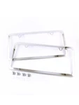 2PCS Chrome Stainless Steel License Plate Frame Screw Cap /slim Hole CF-2. Fixed Price $11.95.