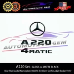 A220 4MATIC Rear Star Emblem Black Letter Badge Logo For Amg Mercedes V177 Sedan. Fixed Price $57.88.