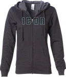 Icon Women's Kat Stevens Hoodie Large Charcoal 3051-1212. Fixed Price $55.00.