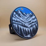Mountains Forest Trailer Hitch Cover Cap. Fits 2 Inch Standard Receiver.. Fixed Price $39.00.