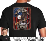 Give Liberty Or Death American Eagle Flag Gun Freedom Men's Patriotic Shirt. Fixed Price $23.85.