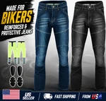 Men Motorcycle Jeans Armor Riding Pant Reinforced Knee Hip Denim Protection. Fixed Price $69.99.