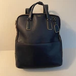 Tumi Sinclair Olivia Convertible Laptop Backpack Leather Navy Blue. Fixed Price $210.00.