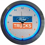 Ford Trucks Logo Blue Neon Hanging White Gray Clock 15" Diameter 8FTRUC. Fixed Price $94.99.