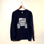 Navy Xl Crewneck Sweatshirt Jeep W/american Flag Cotton/polyester. Fixed Price $17.97.