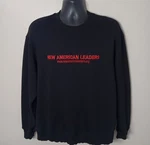 New American Leaders Mens Large Sweatshirt Crewneck Black Cotton Citizen Usa Euc. Fixed Price $24.95.