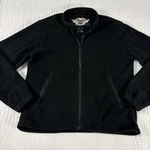 Harley Davidson Fleece Jacket Liner Mens Large Black Logo Biker Full Zip Grunge. Fixed Price $19.88.