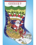 Diy Design Works Balloon Ride Christmas Counted Cross Stitch Stocking Kit. Fixed Price $33.99.