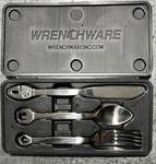 Wrenchware Style 3 Piece Stainless Steel Cutlery Set- Knife, Fork, Spoon. Fixed Price $20.00.