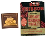 1920S-30S Red Ribbon Straight Bourbon Whiskey Liquor Dealers Supply Co Label WL4. Fixed Price $57.50.
