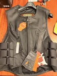 Icon Mens Black Leather Regulator Stripped Motorcycle Riding Armored Club Vest. Fixed Price $100.00.