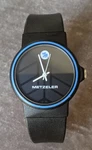 Metzeler Tires Promotional 34MM Black & Blue Plastic Watch Swiss Parts. Fixed Price $16.00.