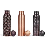 100% Pure Copper Water Bottle - 34 Oz Handmade Leak Proof Vessel For Drinking. Fixed Price $25.99.