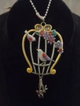 Ganz Bird Cage Rearview Mirror Hanging Charm Small Ornament. Fixed Price $19.99.