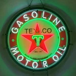 Us Stock Texaco Gasoline Motor Oil Neon Sign 18"X18" Station Open Decor Gift. Fixed Price $158.00.
