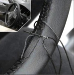 38CM/15 Inch Leather Steering Wheel Cover Stitch On Wrap,. Fixed Price $11.99.
