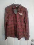 Harley Davidson Women Button Up Plaid Embroidered Shirt - Sz Medium. Fixed Price $39.99.