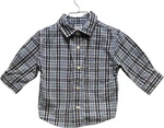 Gymboree "smooth Sailing" Vntg Long Sleeve Blue Plaid Button Up Shirt Top, 6-12M. Fixed Price $12.99.