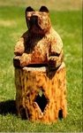 Waterbury Center, Vt Vermont Spinning Wheel Bear Carving Milo Marshall Postcard. Fixed Price $8.96.