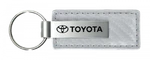 Toyota Logo White Carbon Fiber Texture Leather Key Chain Fob Official Licensed. Fixed Price $19.95.